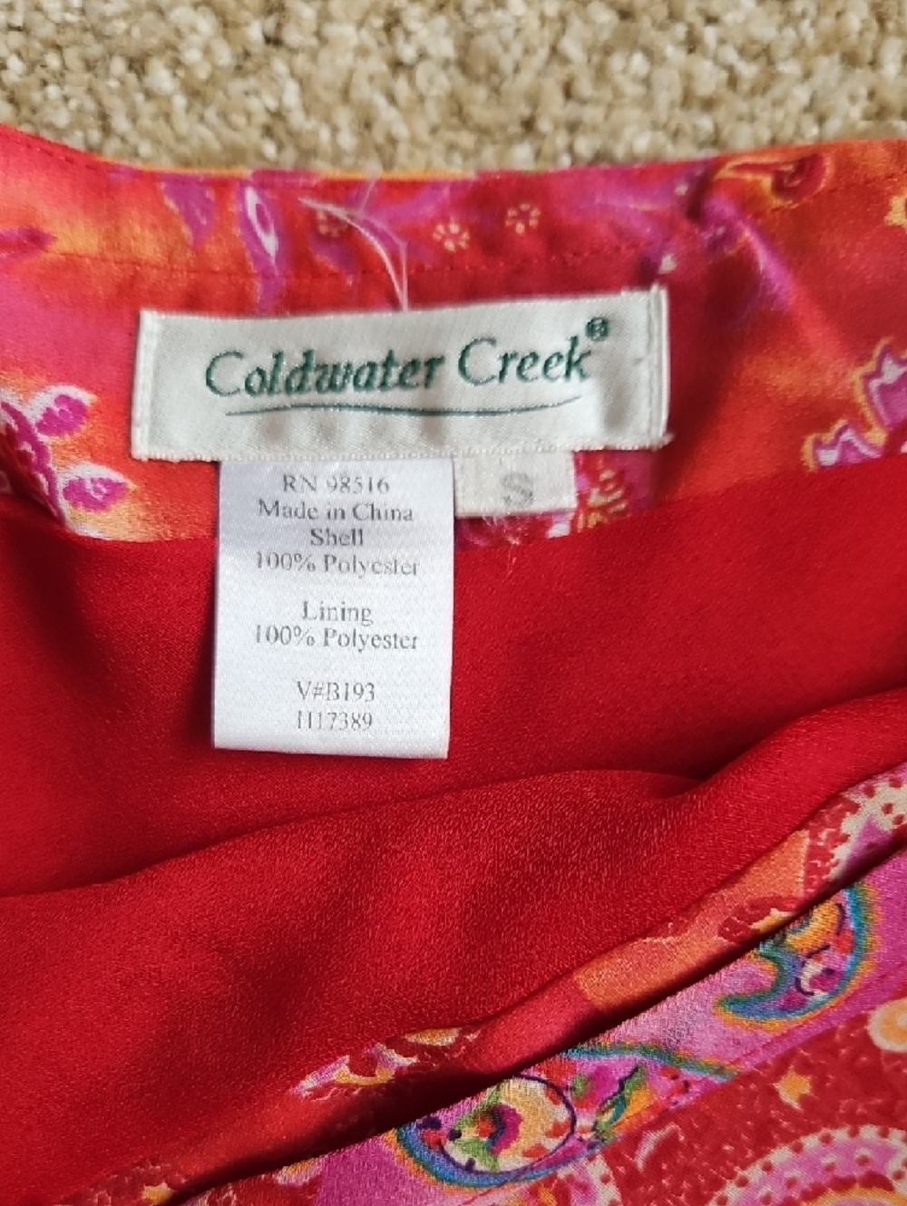 Coldwater Creek Size S Pink Paisley A-Line Skirt With Lining - Picture 2 of 8